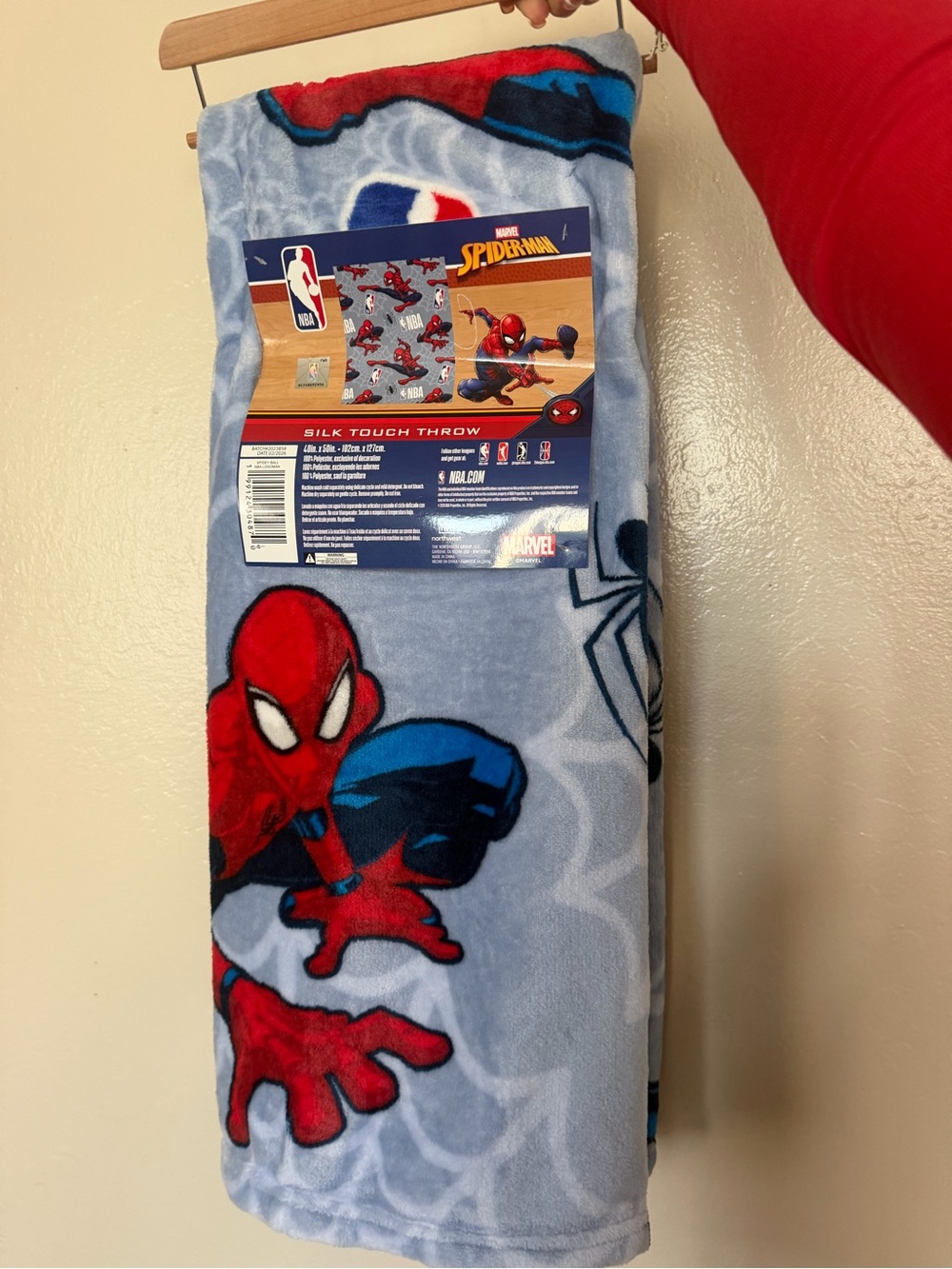 NBA Spider-Man Blue Red Kids Throw Blanket